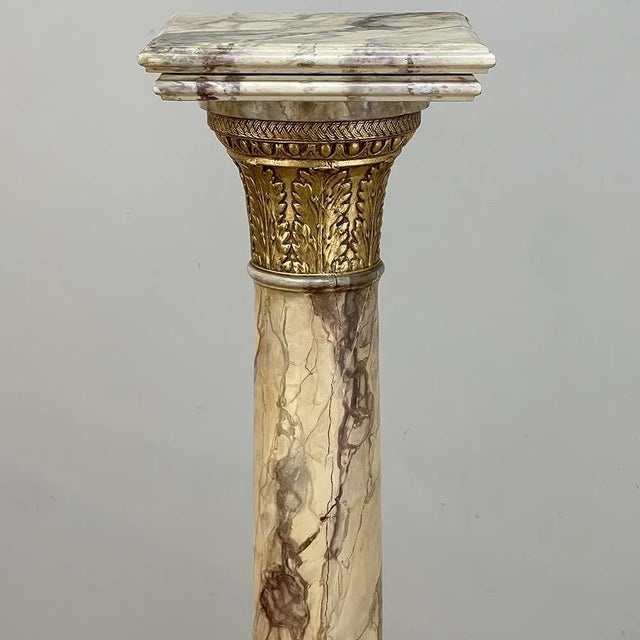 Mid 19th Century 19th Century French Louis XVI Faux Marble Pedestal For Sale - Image 5 of 12
