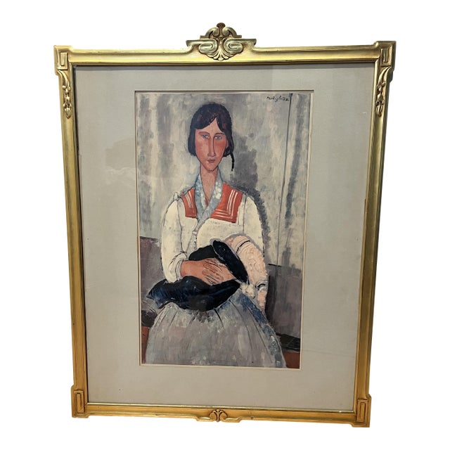 French Impressionist Lithograph "Gypsy Woman With Baby" by Amedeo Modigliani 1919 For Sale