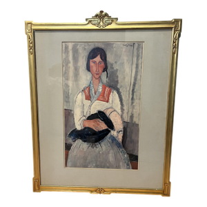 French Impressionist Lithograph "Gypsy Woman With Baby" by Amedeo Modigliani 1919