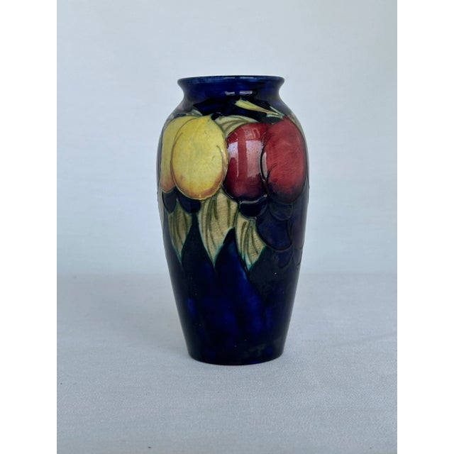 Ceramic 1920's Moorcroft Miniature Vase, Wysteria/Plum Design, 5" Tall For Sale - Image 7 of 10