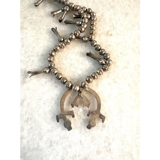 Vintage Sterling Silver Beaded Squash Necklace For Sale - Image 4 of 4