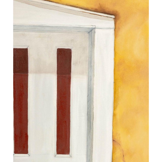 Contemporary Campbell Signed Church Door Facade Oil on Canvas For Sale - Image 3 of 7