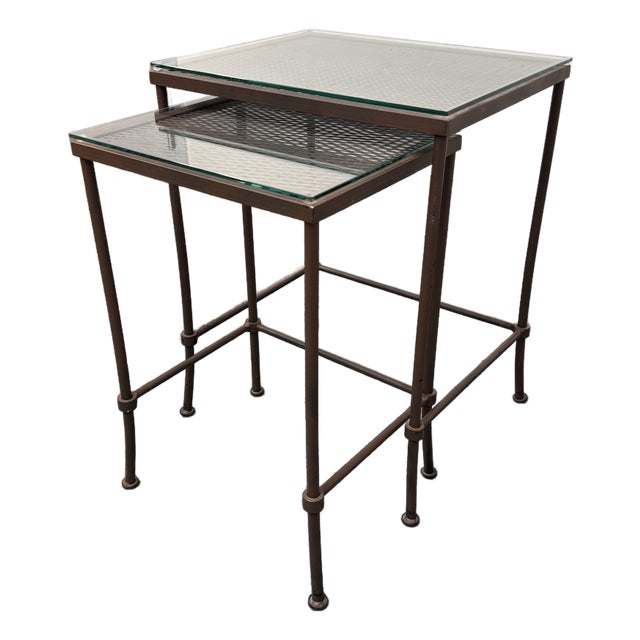Contemporary Nesting Tables, Set of Two For Sale