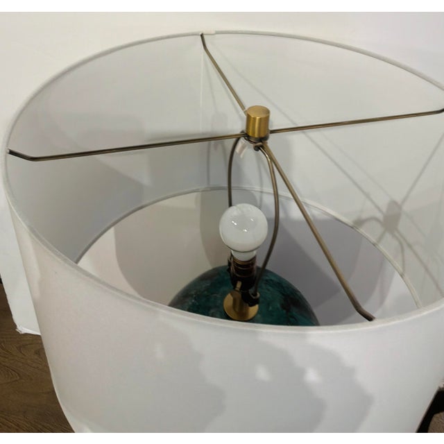 Modern Modern Emerald Drip Glaze Ceramic Ceralene Table Lamp For Sale - Image 3 of 7