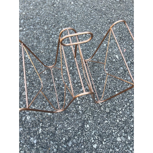 1960s Mid-Century Modern Copper Toned Magazine Rack For Sale - Image 4 of 5