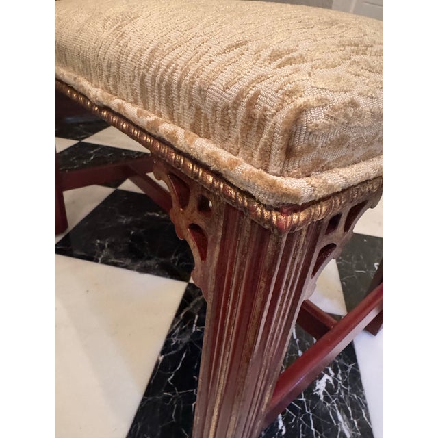 Wood Leopard Print Benches - A Pair For Sale - Image 7 of 8