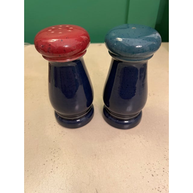 Traditional Vintage Denby Harlequin Salt and Pepper Shakers For Sale - Image 3 of 6