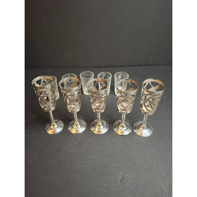 Metal Vintage Mexican Sterling Silver Judaica Kiddush Cordial Cups Star of David Grapes Art Mexico 53g - Set of 5 For Sale - Image 7 of 18