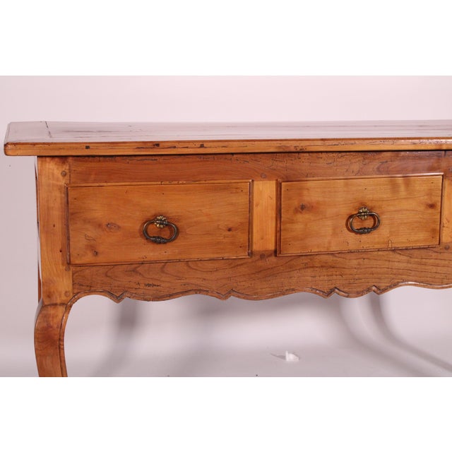 Wood Louis XV Provincial Style Fruit Wood Sofa Table For Sale - Image 7 of 12
