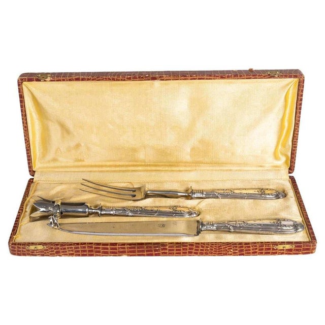 Silver Napoleon III Silver Flatware Set, 19th Century, Set of 3 For Sale - Image 8 of 8