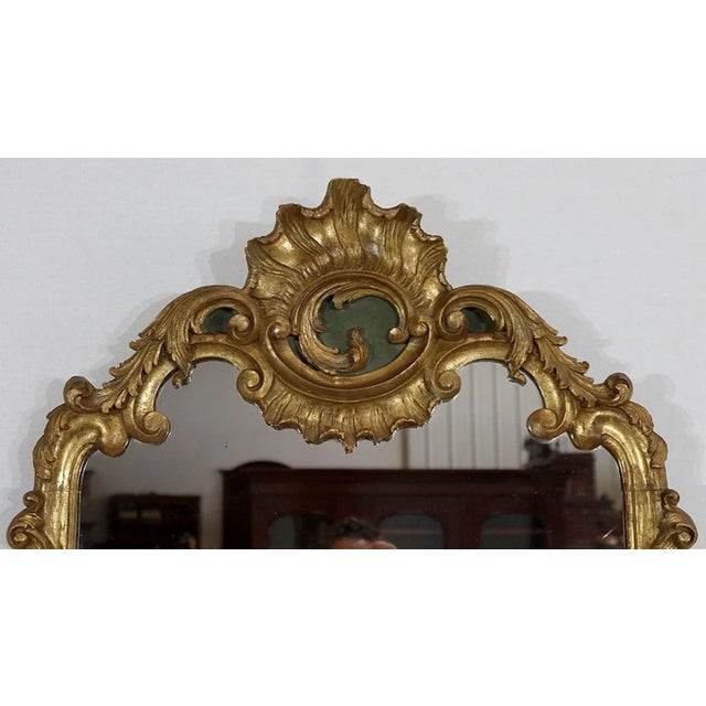 Louis XV Gold Wooden Rock Mirror, 1900s For Sale - Image 3 of 14
