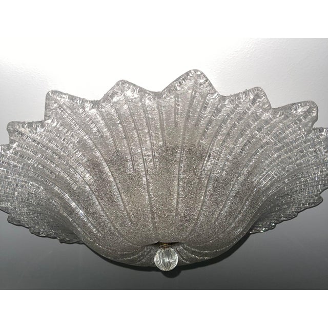 1980s Italian Clear Murano Glass Graniglia Technique Flush Mount 1980s For Sale - Image 5 of 9