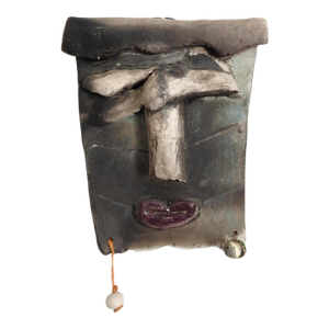 Signed D W Handmade Pottery Face Wall Sculpture Artisan Ceramic Art