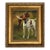 English Pointer With Pheasant Framed 11x14" Oil Painting Print on Canvas, Gold Frame For Sale