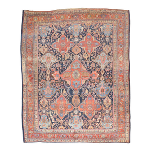 Antique Zabihi Collection Large Scale Worn Persian Bidjar Rug