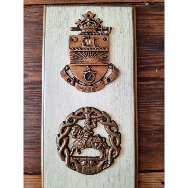 1940s Cast Metal Brasses French Wall Plaque For Sale - Image 5 of 5