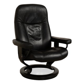 Stressless Consul Leather Armchair in Black For Sale