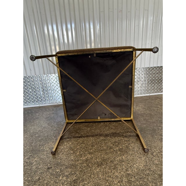 Calvin Furniture 1950s Paul McObb for Calvin Brass Stool For Sale - Image 4 of 7