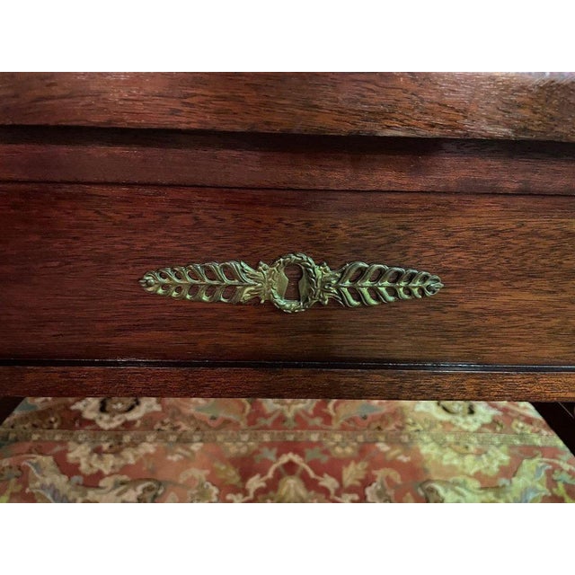 Brown Louis Xvi Style Flat Desk For Sale - Image 8 of 9
