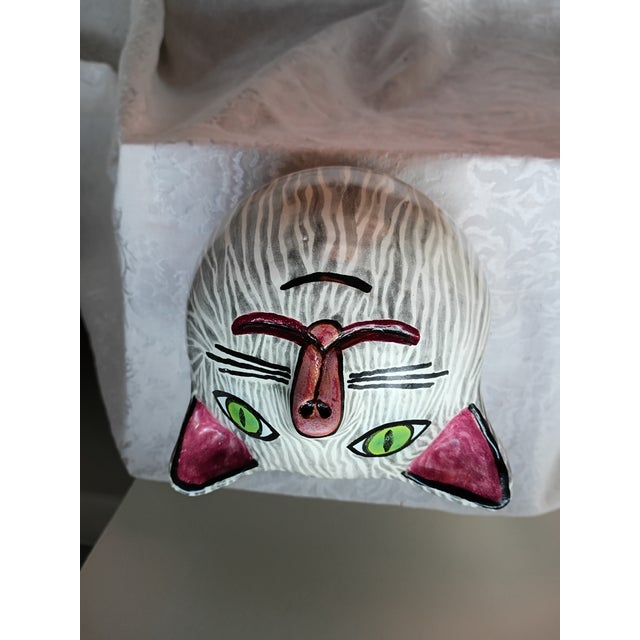 Ceramic Desiree Warren "Ardyth" Ceramic Cat Head Vessel – "Ed" For Sale - Image 7 of 8