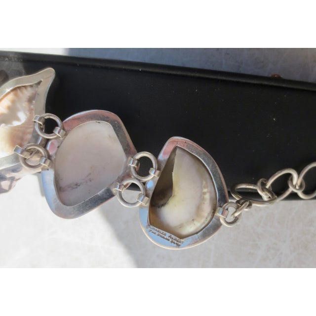 Shell and Fine Silver Bracelet by Charles Albert For Sale In New York - Image 6 of 6