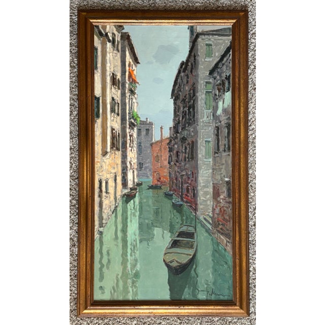 1950s Italian Oil Painting by Guiseppe Marino (1916-1975), Framed For Sale - Image 12 of 12