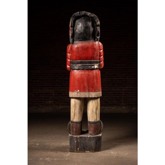 Vintage Hand-Carved Cigar Store Indian Figure For Sale - Image 11 of 16