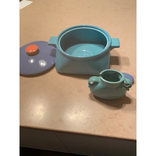 1980s Rare, Never-Used Lindt Stymeist Colorways Serveware Set of 4 - Memphis Postmodern Japan For Sale - Image 5 of 13