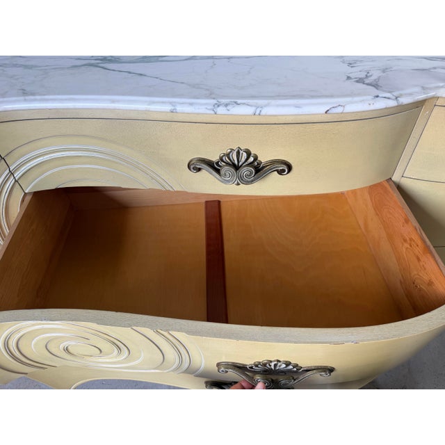 Vintage Grosfeld House French Rococo Style Marble Top Double Dresser For Sale - Image 10 of 13