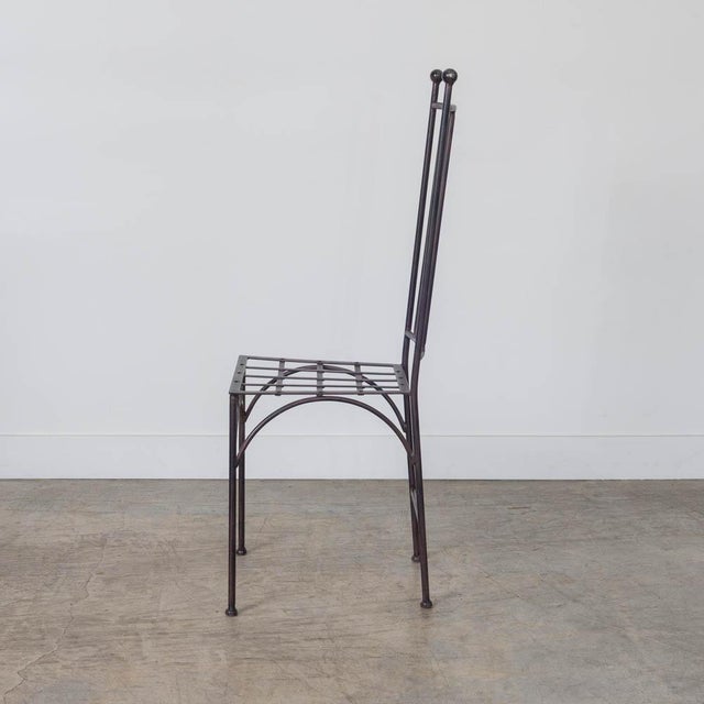 Late 20th Century Late 20th Century French Neoclassical Iron Dining Chairs, Set of 6 For Sale - Image 5 of 15