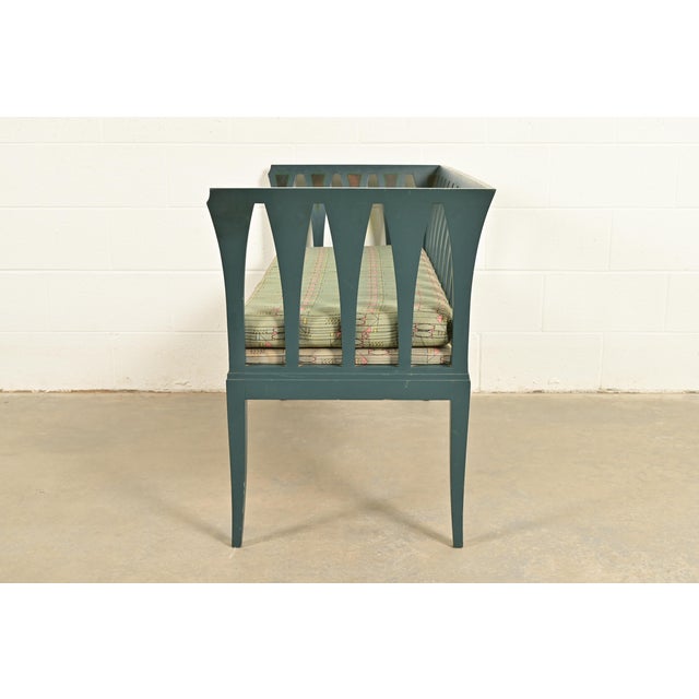 Eliel Saarinen Cranbrook "The Blue Settee" Art Nouveau Settle Sofa or Bench For Sale - Image 9 of 12