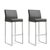 Denmark Grey Vegan Leather & Steel Bar Stools - Set of 2 For Sale - Image 12 of 12
