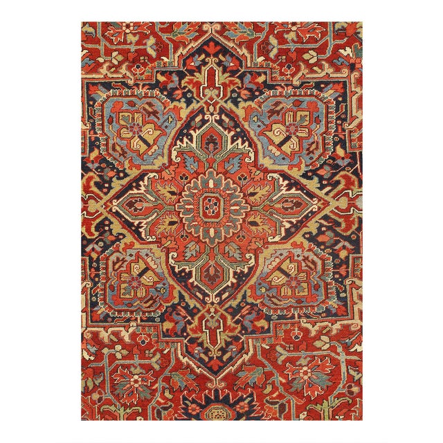 Beautiful Antique Heriz/Serapi rug. This gorgeous antique Heriz rug is meant to convey warmth and vibrancy, present in...