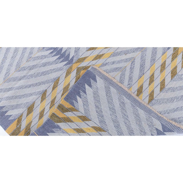 Textile "Chevronn" Modern Flatweave Chevron Ivory Hand-Knotted Rug by Doris Leslie Blau For Sale - Image 7 of 7