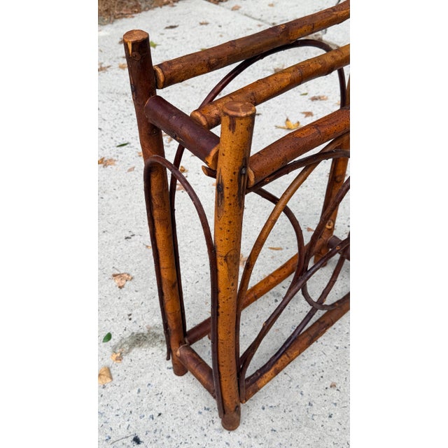 Adirondack Folk Art Rustic Twig Blanket Quilt Rack For Sale - Image 10 of 15