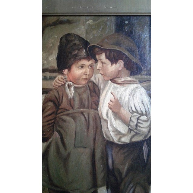 Children's 19th Century Genre Oil Painting "Friends" Attributed to Enoch Wood Perry Jr. (American, 1831–1915) For Sale - Image 3 of 7