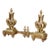 Pair of 19th Century French Louis XVI Bronze Lyre Form Chenets Andirons For Sale