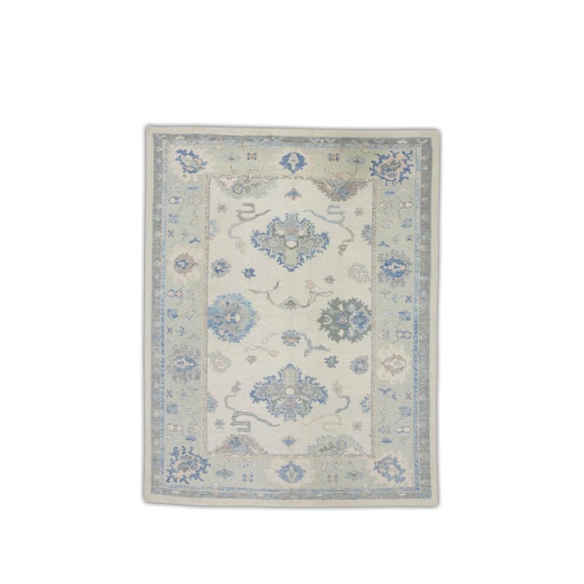 Textile Modern Turkish Oushak Rug 6'1" x 7'11" For Sale - Image 7 of 7