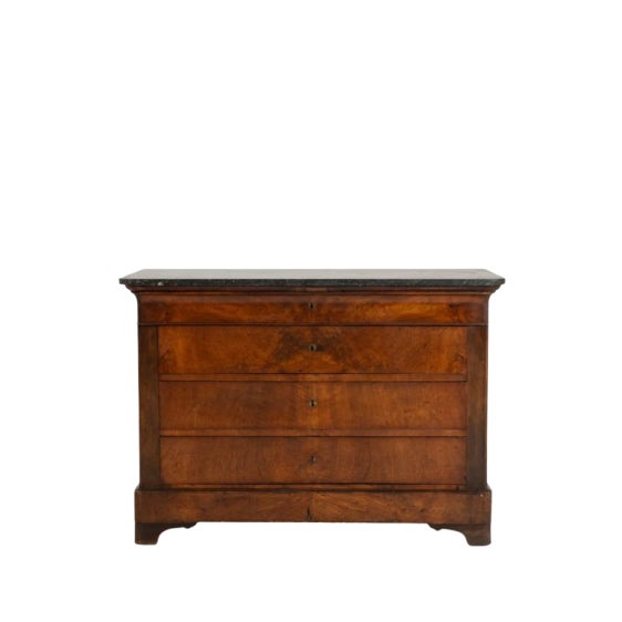 Louis Philippe Marble-Top Chest of Drawers, Antique, France, Circa 1889 For Sale