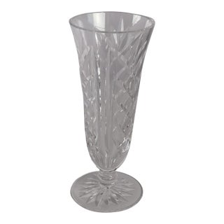 Signed Waterford Crystal Footed Vase 7” Flared Cut Crystal Ireland For Sale
