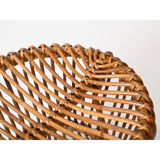 Ottoman in Curved Rattan and Woven Wicker by Franco Albini, Italy, 1960s For Sale - Image 11 of 14