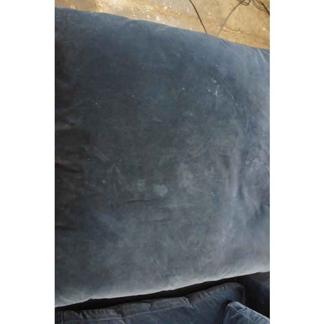 Restoration Hardware Cloud Modern Modular Blue Felt Sofa Sectional & Ottoman Set For Sale - Image 12 of 16