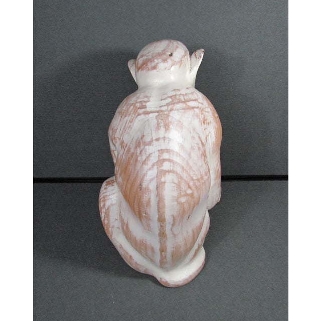 Sarreid Ltd. Spanish Carved Wood Sitting Monkey Sculpture Circa 1970s For Sale - Image 9 of 18
