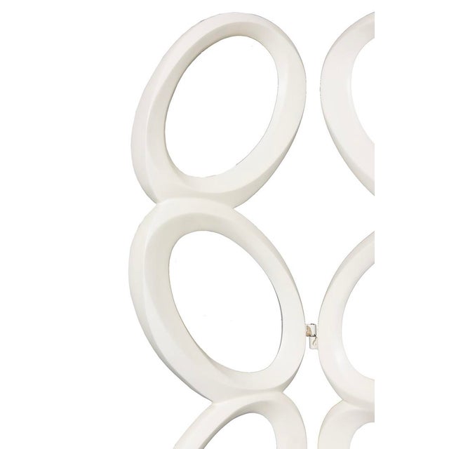 Mid-Century Modern Vintage Mid Century Modernist Circle Resin Screen or Room Divider, 1960's, White For Sale - Image 3 of 8