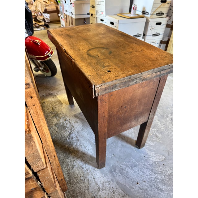 19th-Century European Provincial 4-Drawer Rustic Work Table For Sale - Image 4 of 11