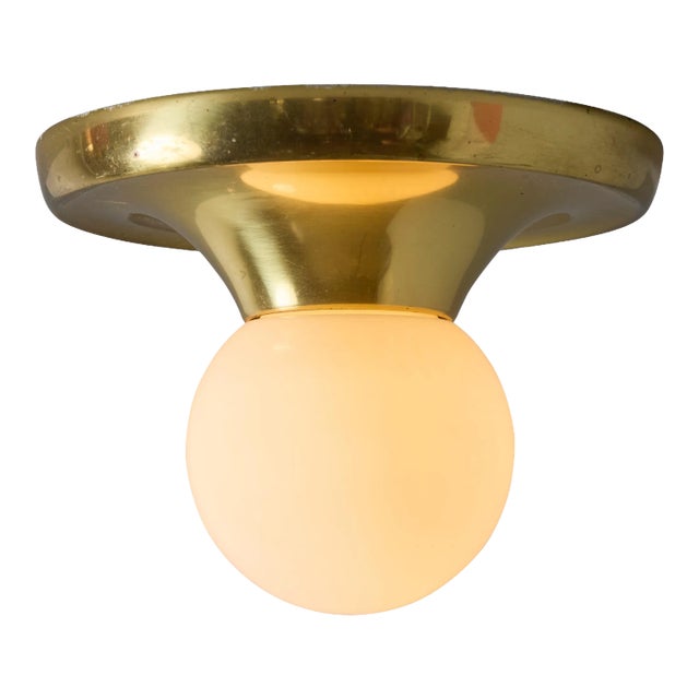 Petite Brass 1960s Castiglioni and Giacomo 'Light Ball' Wall / Ceiling Lamp For Sale