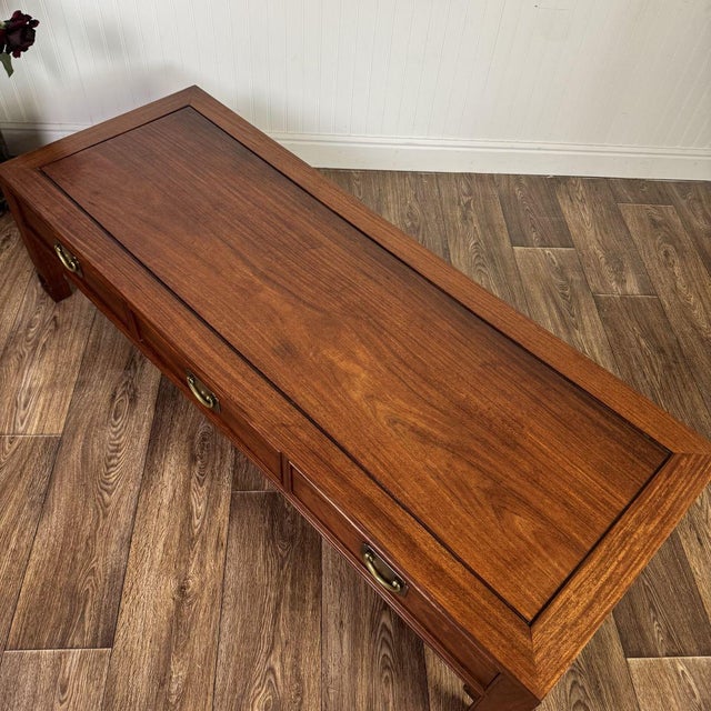 Mid 20th Century Vintage 60” Ming Style Coffee Table For Sale - Image 5 of 7