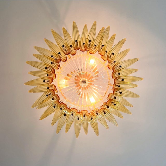 Murano Pendant Light in Amber Glasses, 1990s For Sale - Image 11 of 16