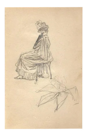 George Auriol, Sketch of A Woman, Drawing, 1890s