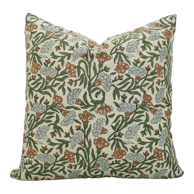 Fabdivine Thorny Stems Pattern Linen Blend Handcrafted Cushion Cover- 14x14 For Sale